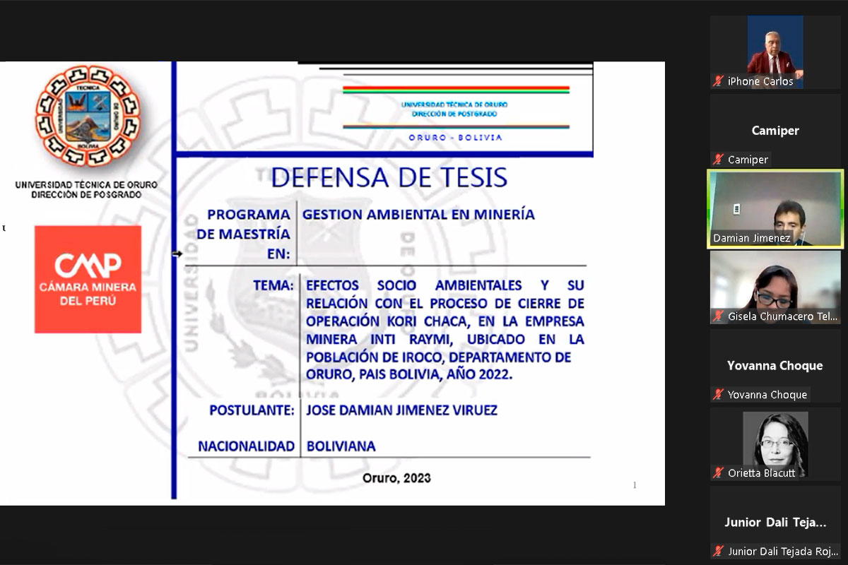 Maestrandos en Gestión Ambiental en Minería aprobaron defensa de tesis