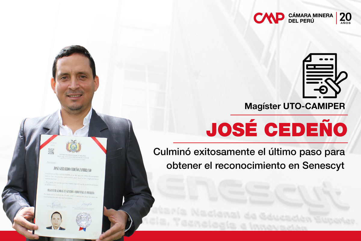 Magíster UTO-Camiper José Cedeño culminó exitosamente el último paso para obtener el reconocimiento en Senescyt